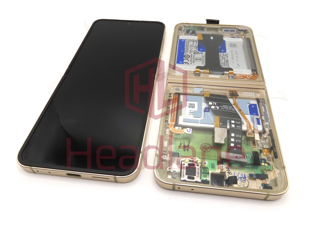 Samsung SM-W7025 W25 Flip LCD Display / Screen + Battery - Ceramic Black