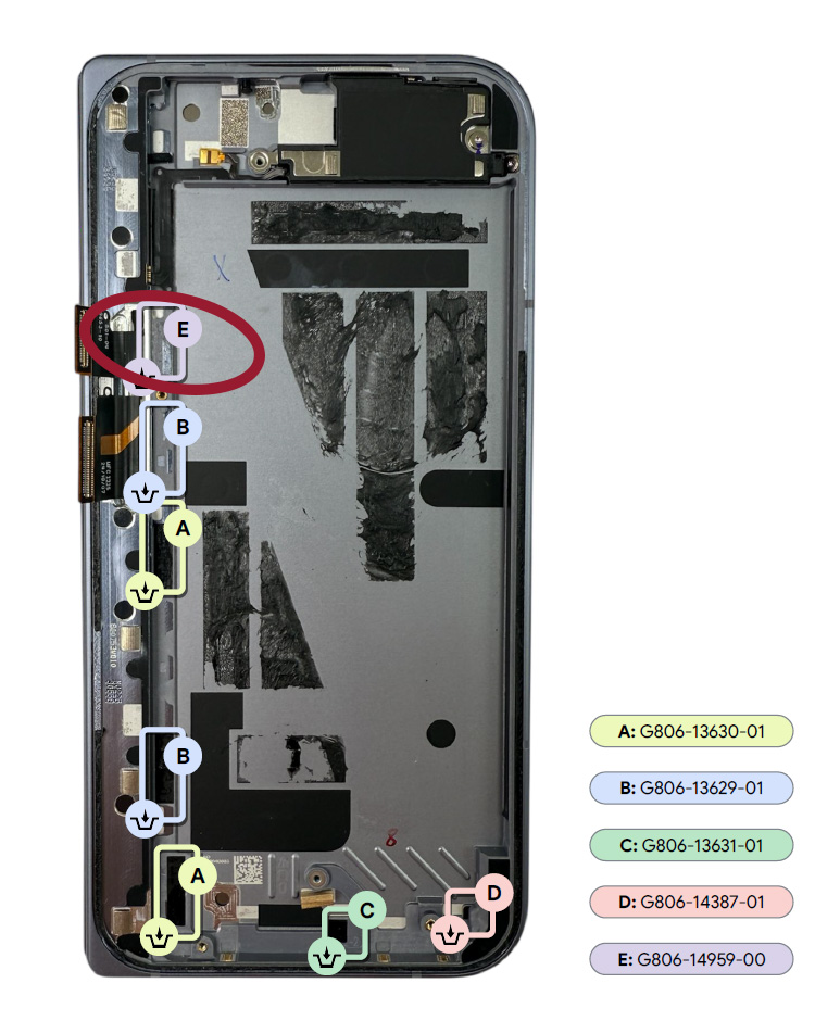 Google Pixel 10 Pro Fold Upper Board Adhesive / Sticker