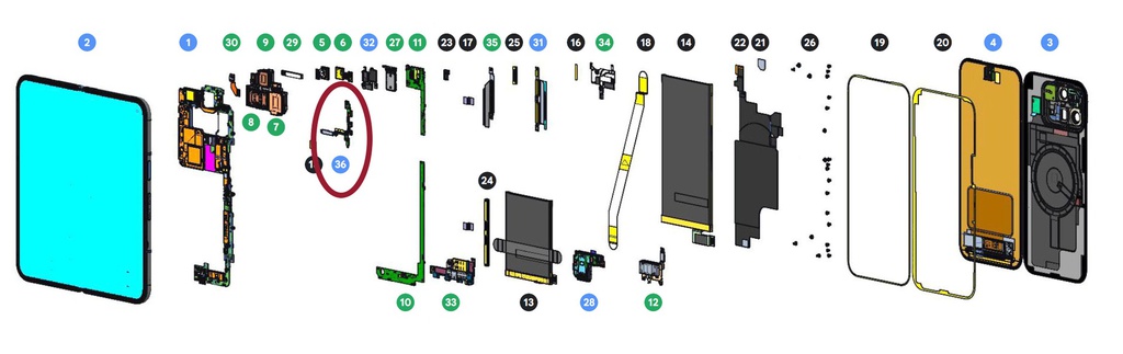 Google Pixel 10 Pro Fold Inner Display Cowling