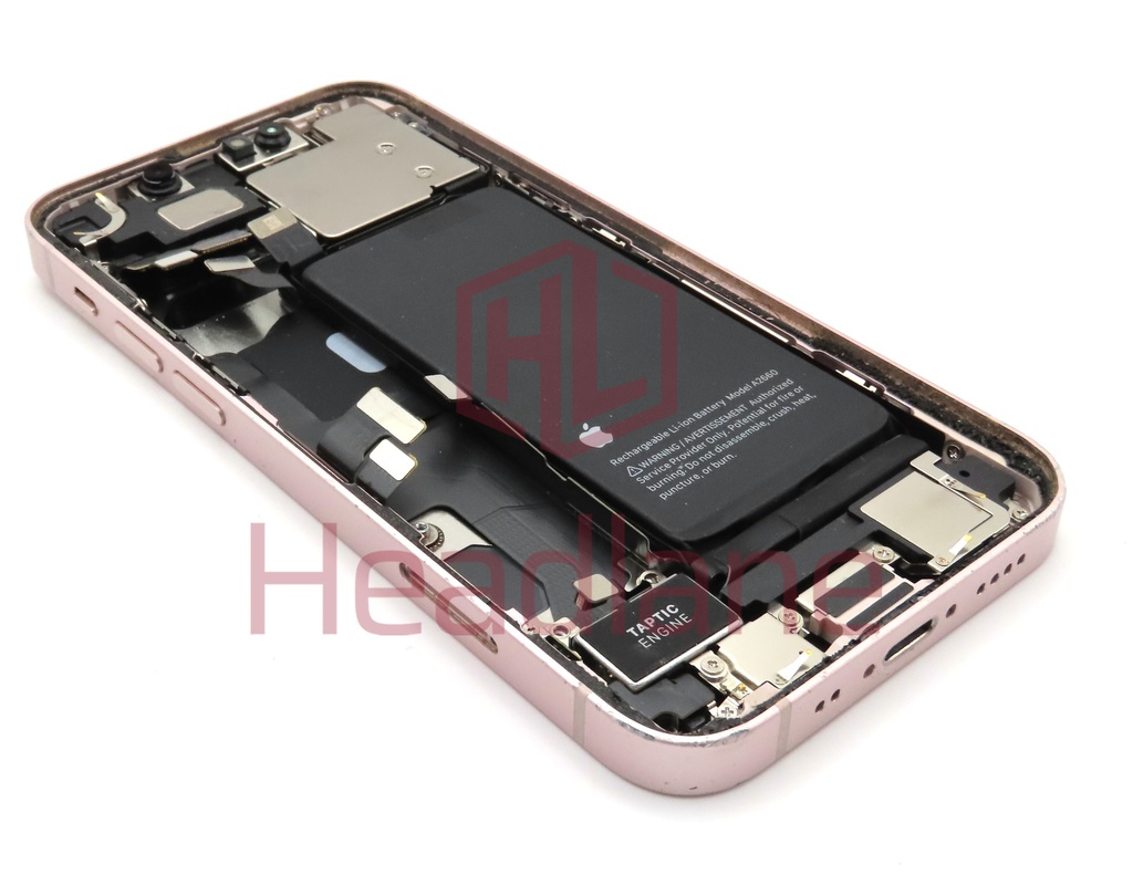 Apple iPhone 13 Mini Back / Battery Cover + Small Parts - Pink (Pulled - Grade C)
