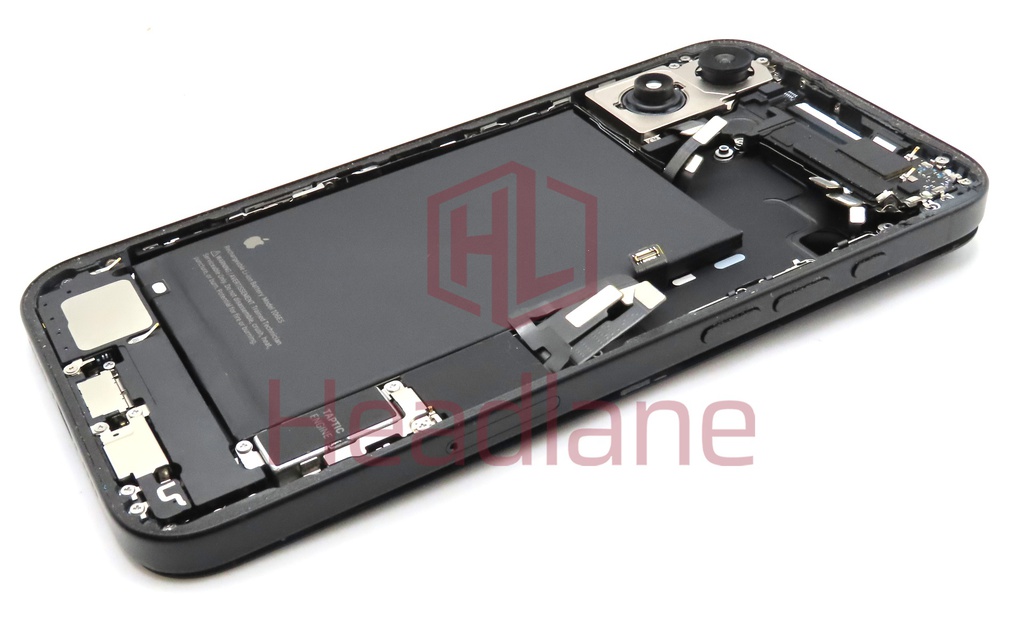 Apple iPhone 16 Plus Back / Battery Cover + Small Parts - Black (Pulled - Grade C)