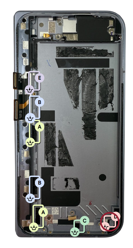 Google Pixel 10 Pro Fold Lower Board Adhesive / Sticker 6
