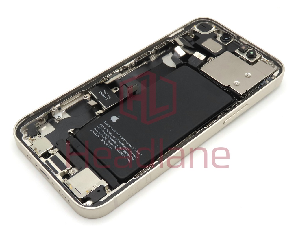 Apple iPhone 13 Mini Back / Battery Cover + Small Parts - Starlight (Pulled - Grade A)