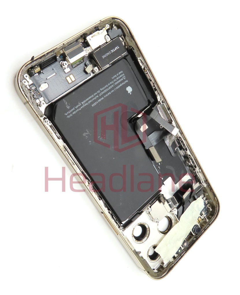 iPhone 13 Pro Back / Battery Cover + Small Parts - Gold (Pulled - Grade C) (No Camera) (No Speaker)