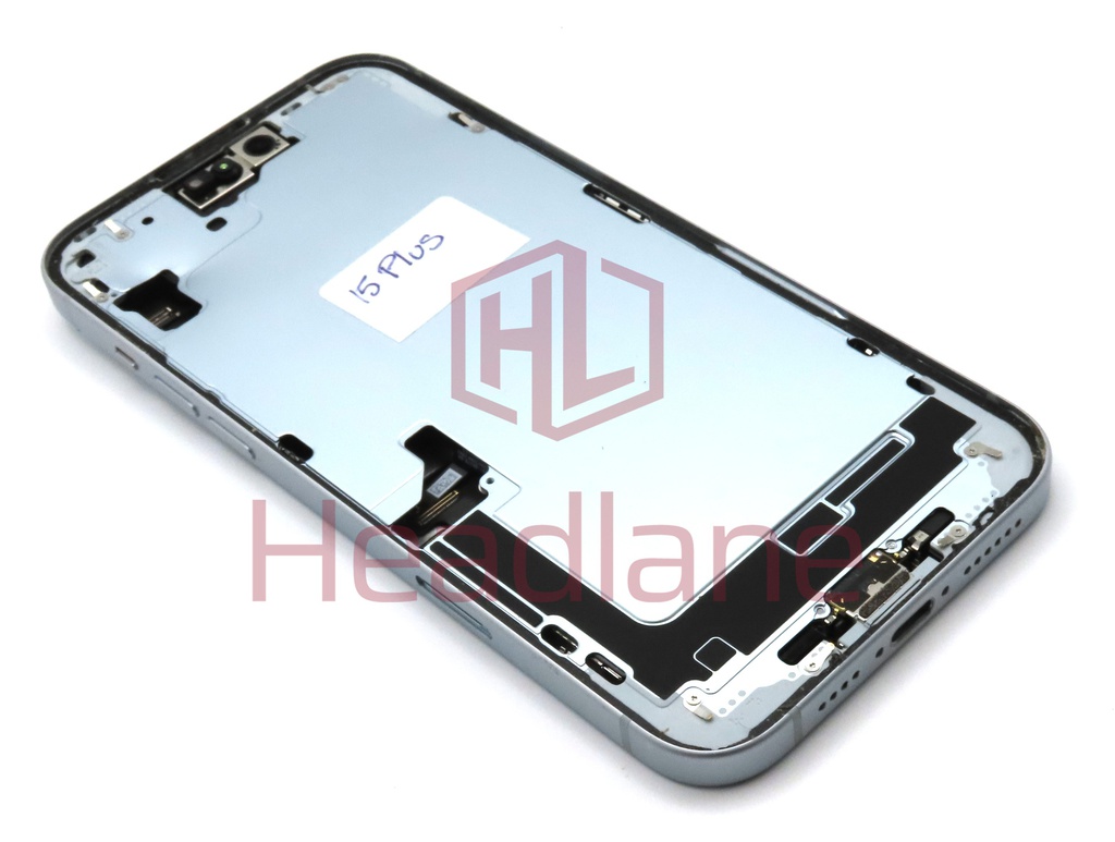 iPhone 15 Plus Back / Battery Cover + Small Parts - Blue (Pulled - Grade B)