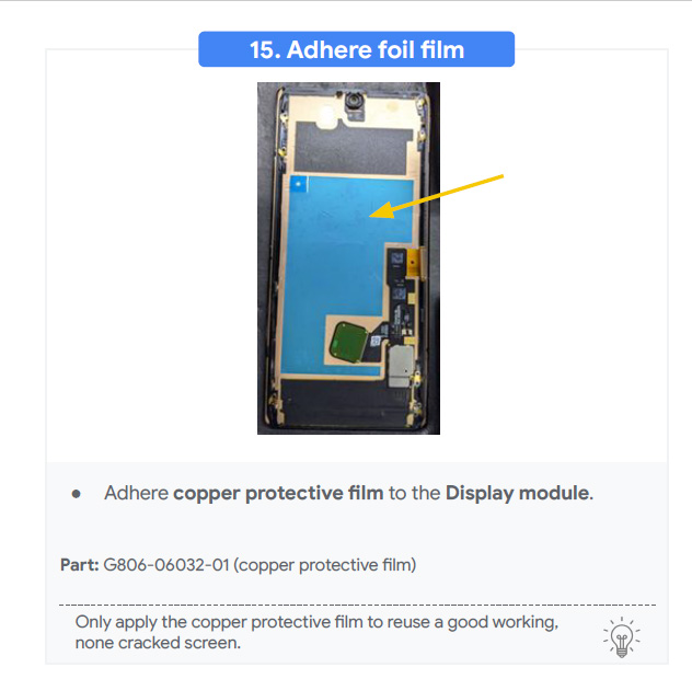 Google Pixel 6 Pro Display Copper Protective Film