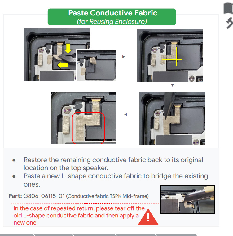 Google Pixel 6a Top Speaker Conductive Fabric