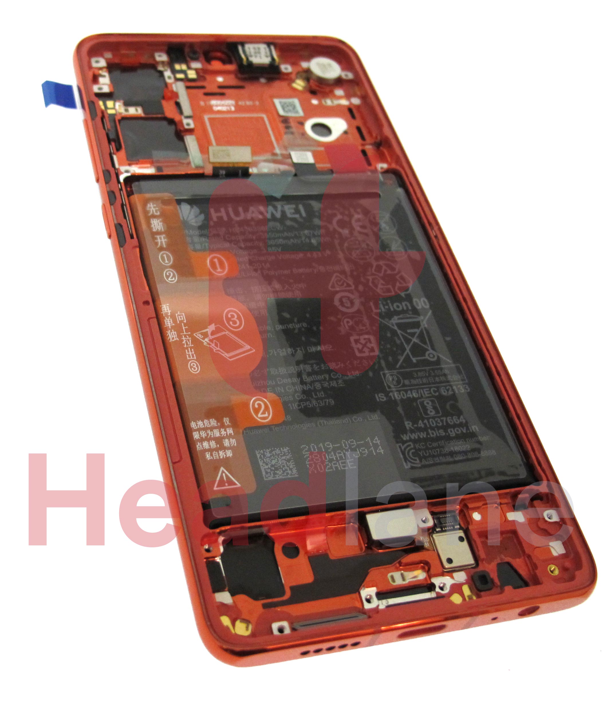 Huawei P30 LCD Display / Screen + Touch + Battery Assembly - Amber Sunrise