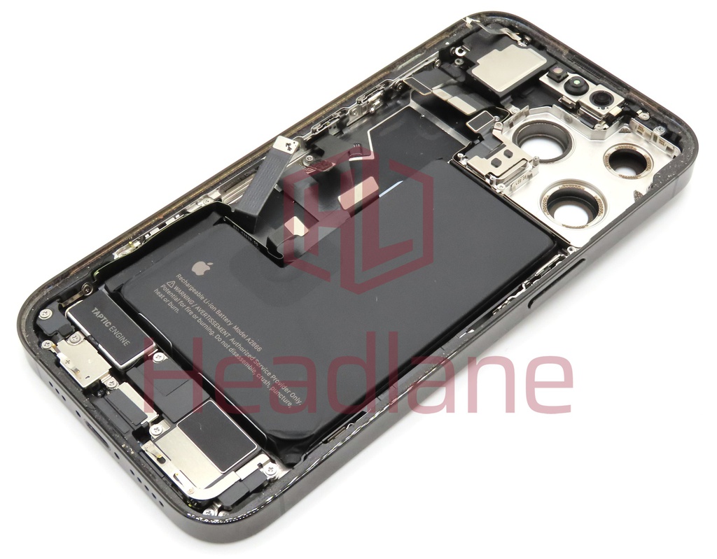 iPhone 14 Pro Back / Battery Cover + Small Parts - Black (Pulled - Grade B) (No Camera)