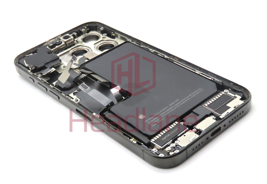 Apple iPhone 15 Pro Max Back / Battery Cover + Small Parts - Black Titanium (Pulled - Grade B) (No Camera)