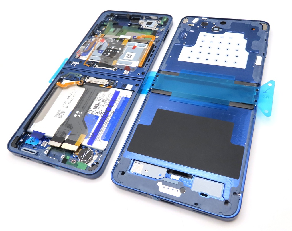 Samsung SM-F766 Galaxy Z Flip7 Display Frame + Battery Assembly - Blue Shadow