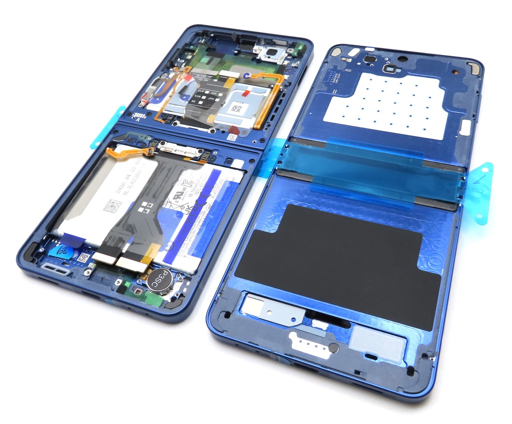 Samsung SM-F766 Galaxy Z Flip7 Display Frame + Battery Assembly - Blue Shadow