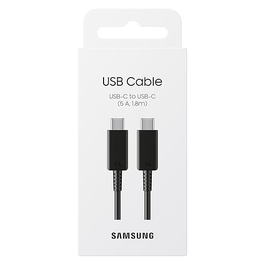 Samsung EP-DX510JBEGEU USB-C to USB-C Cable 100W 5A 1.8m - Black (Retail Packed)