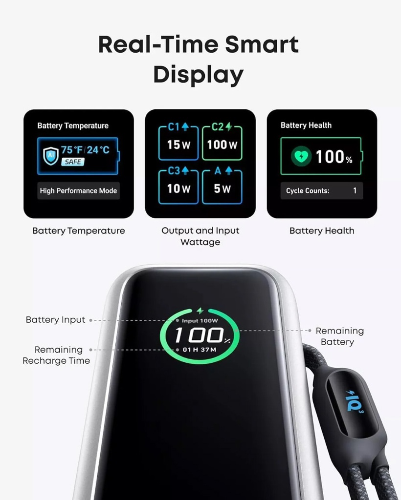 Anker 25000mAh 165 QC + PD Powerbank A1695H41 - Silver 