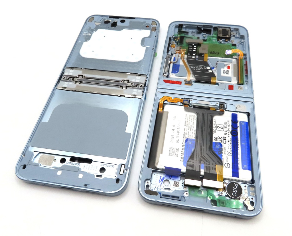 Samsung SM-F741 Galaxy Z Flip6 5G Display Frame + Battery Assembly -  Blue