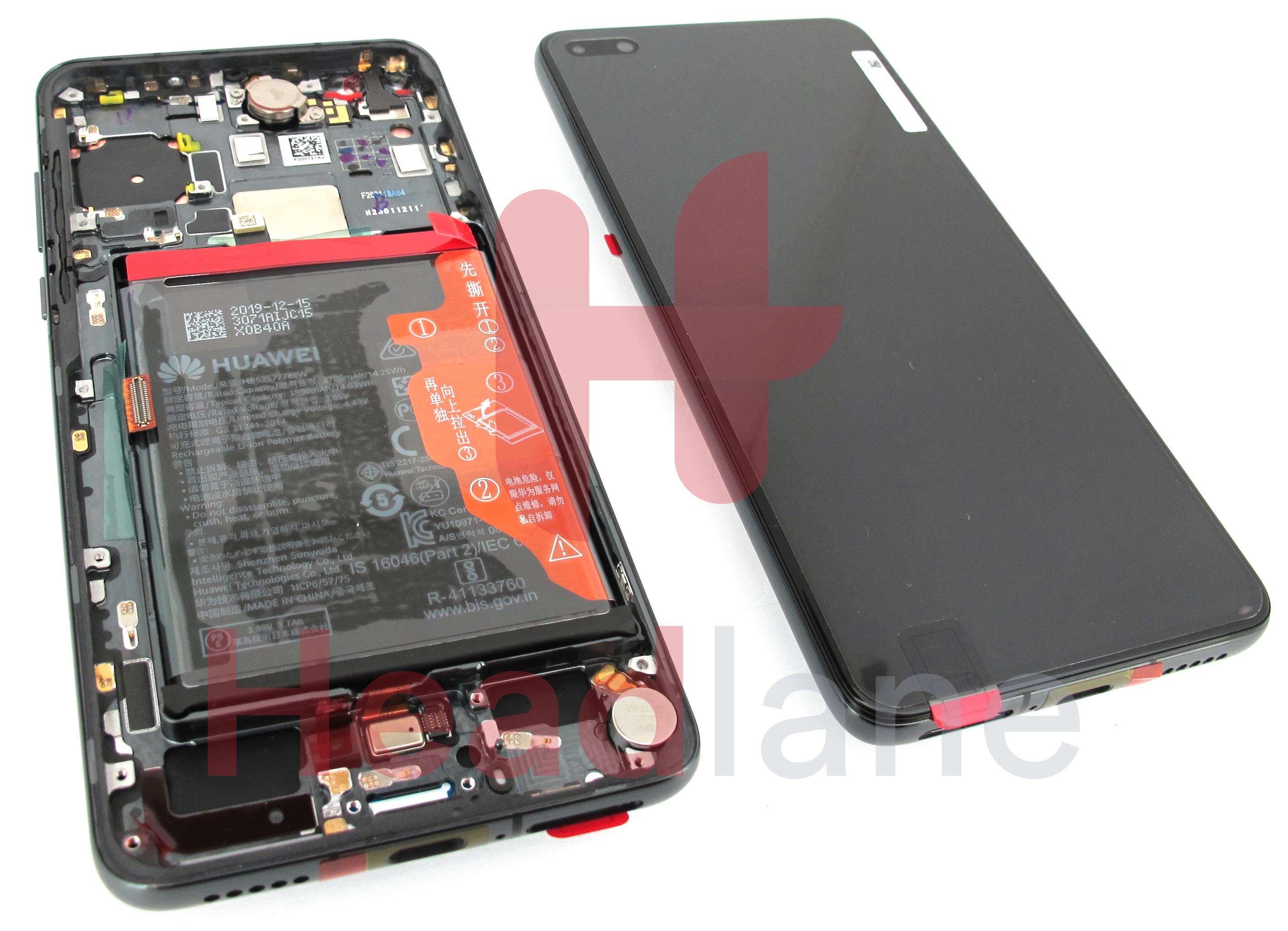 Huawei P40 LCD Display / Screen + Touch + Battery Assembly - Black