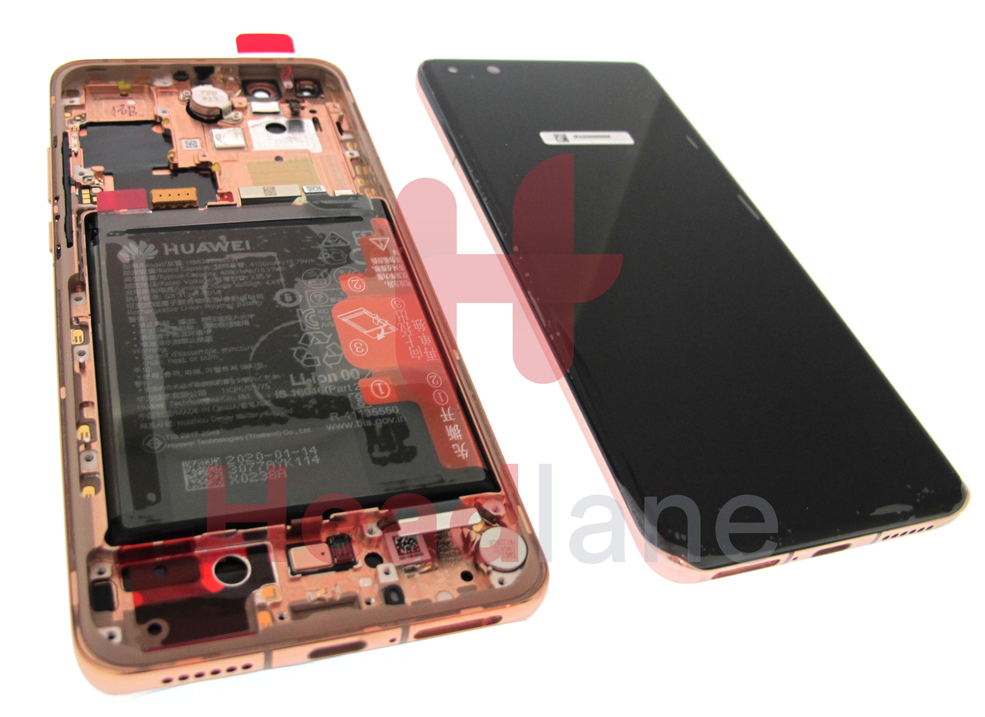 Huawei P40 Pro LCD Display / Screen + Touch + Battery Assembly - Blush Gold