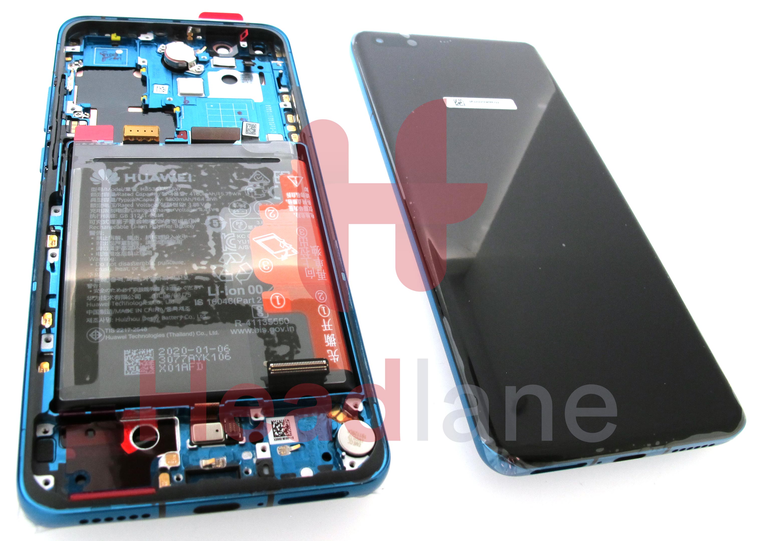 Huawei P40 Pro LCD Display / Screen + Touch + Battery Assembly - Deep Sea Blue