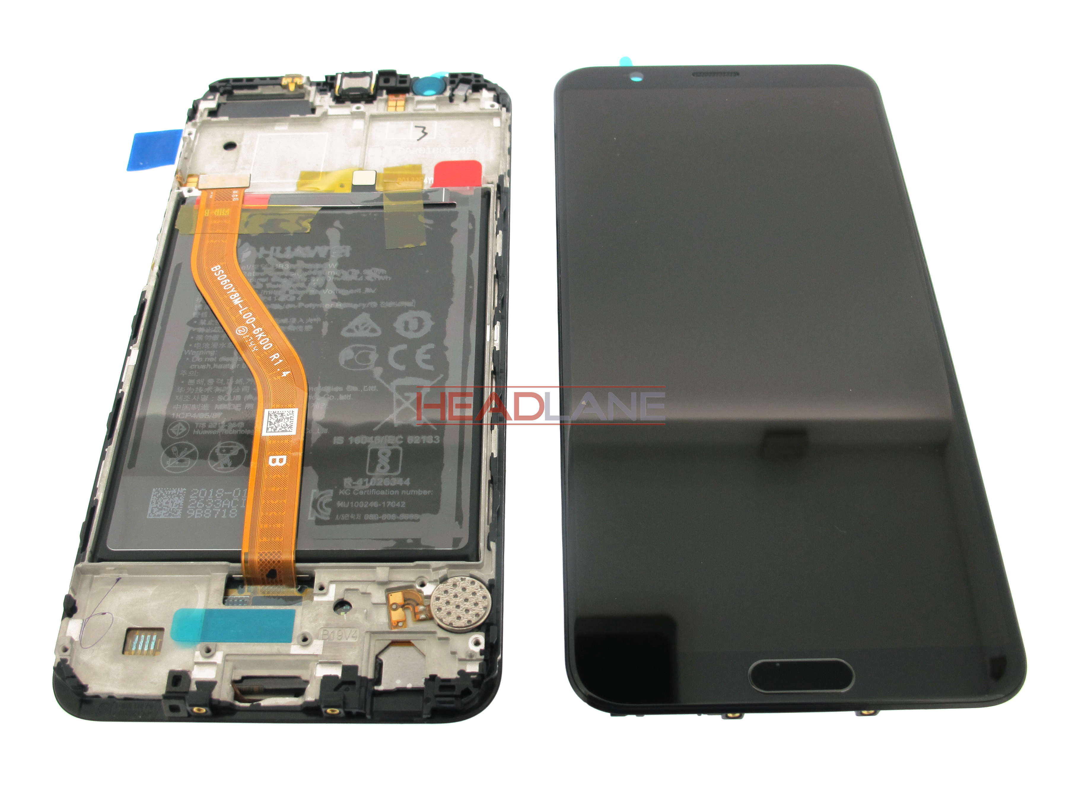 Huawei Honor View 10 LCD / Touch + Battery Assembly - Black