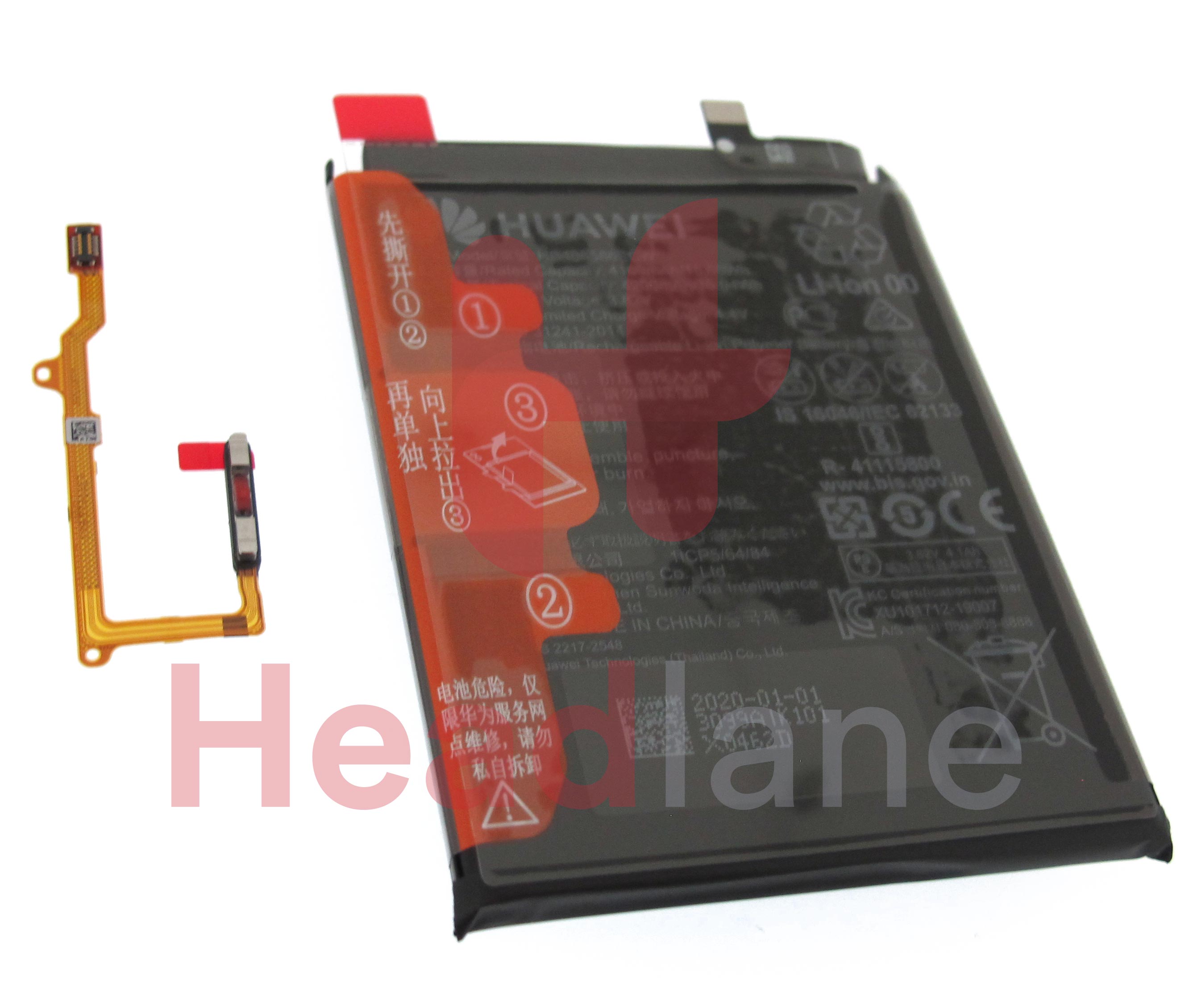 Huawei P40 Lite Fingerprint Read / Sensor + Battery - Breathing Crystal