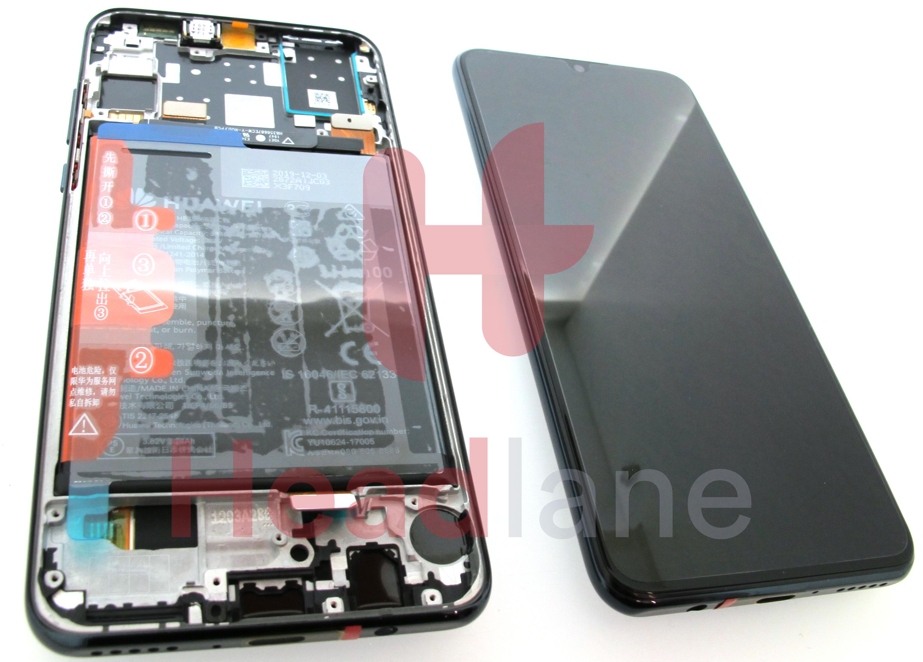 Huawei P30 Lite LCD Display / Screen + Touch + Battery Assembly - Black