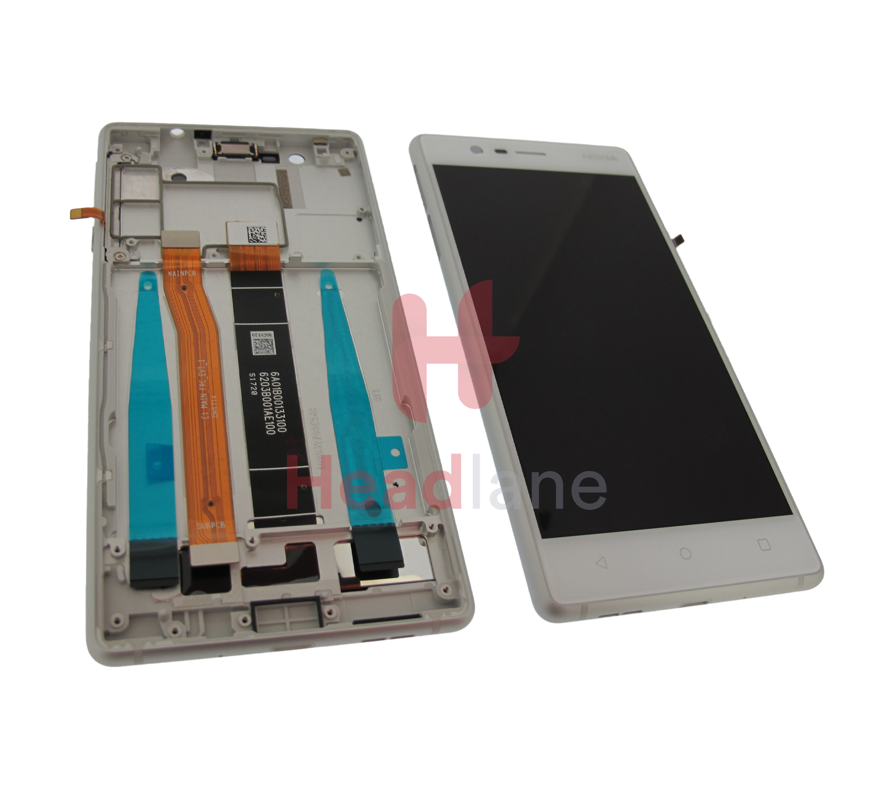 Nokia 3 LCD Display / Screen + Touch - Silver (Type A - Dual SIM)