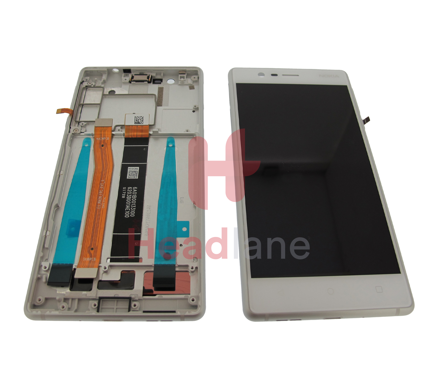 Nokia 3 LCD Display / Screen + Touch - Silver (Type A - Dual SIM)