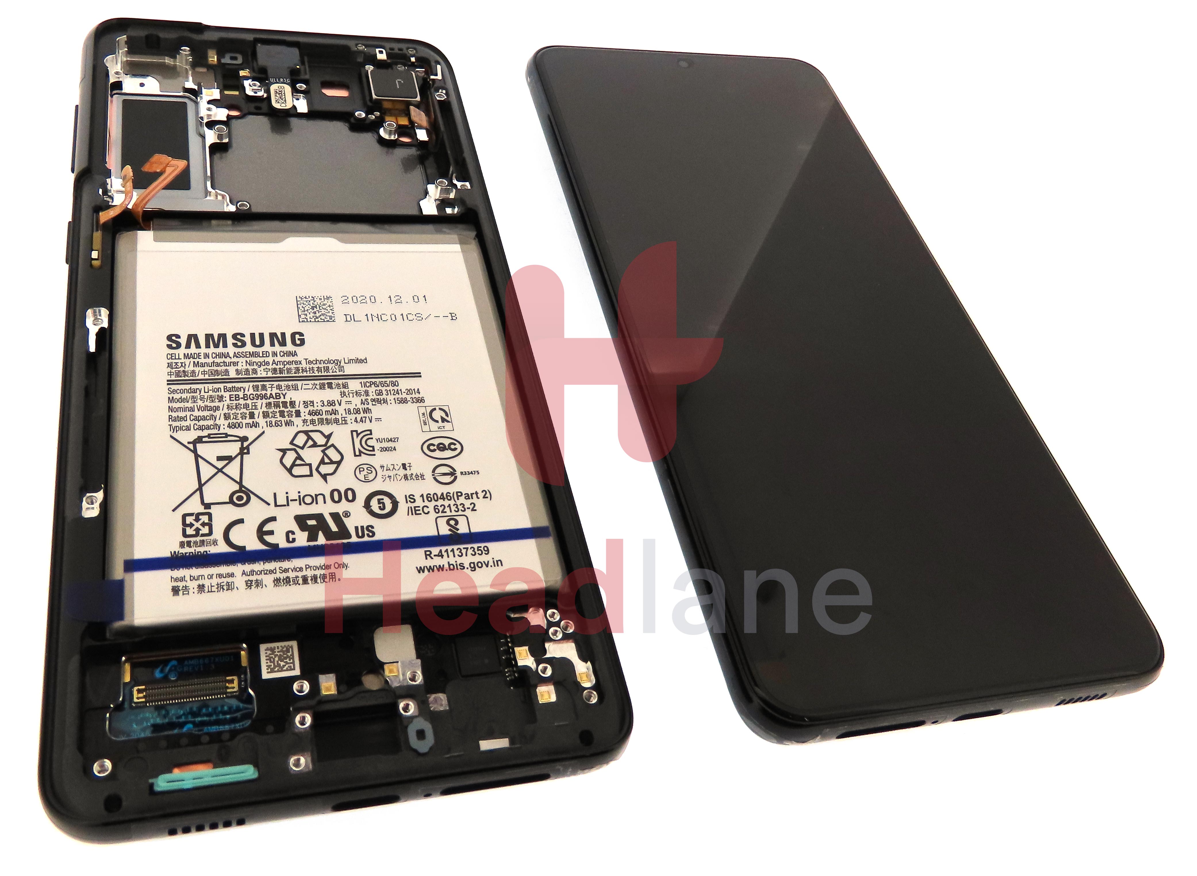 Samsung SM-G996 Galaxy S21+ 5G LCD Display / Screen + Touch + Battery - Phantom Black