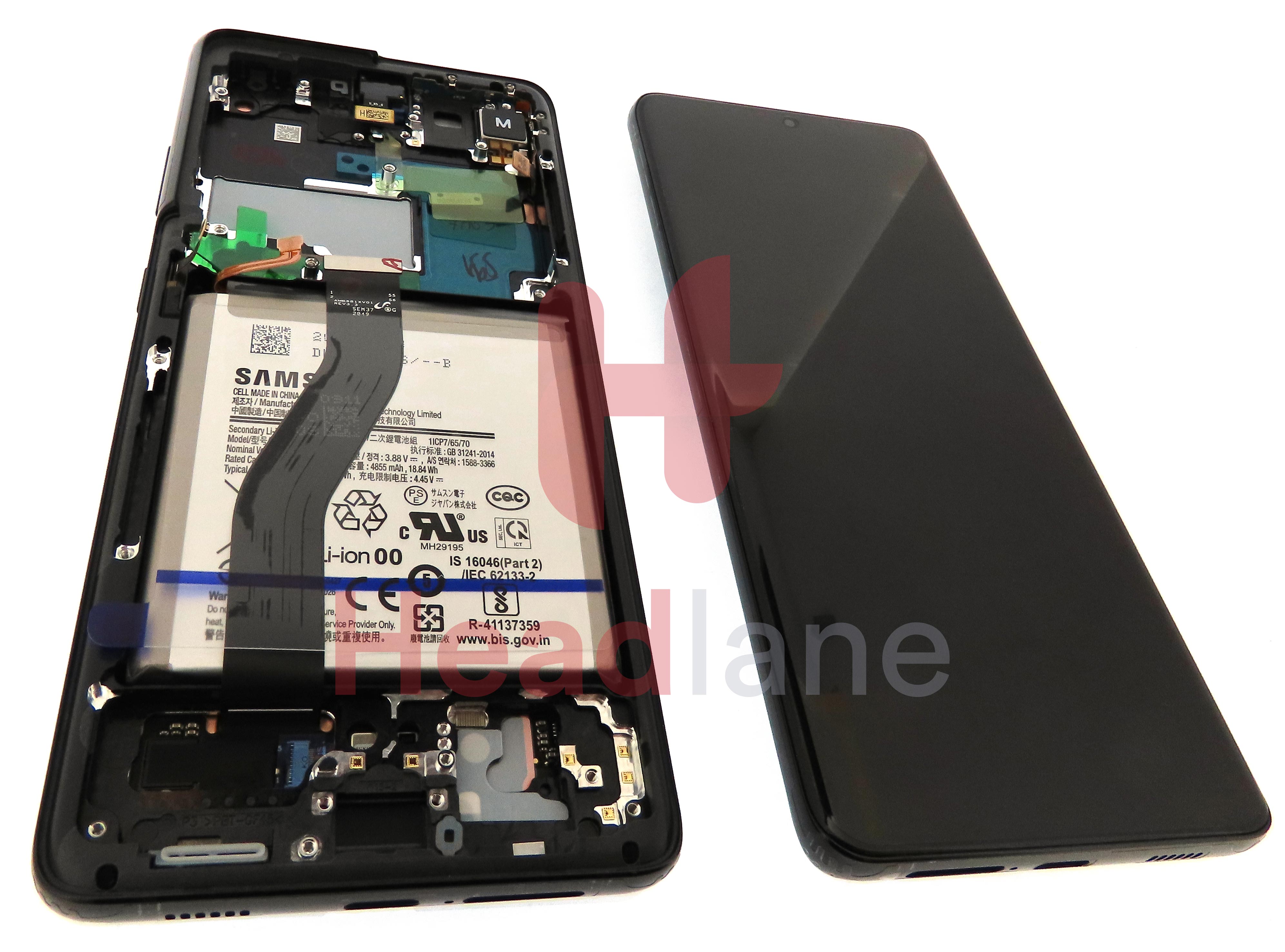 Samsung SM-G998 Galaxy S21 Ultra 5G LCD Display / Screen + Touch + Battery - Phantom Black