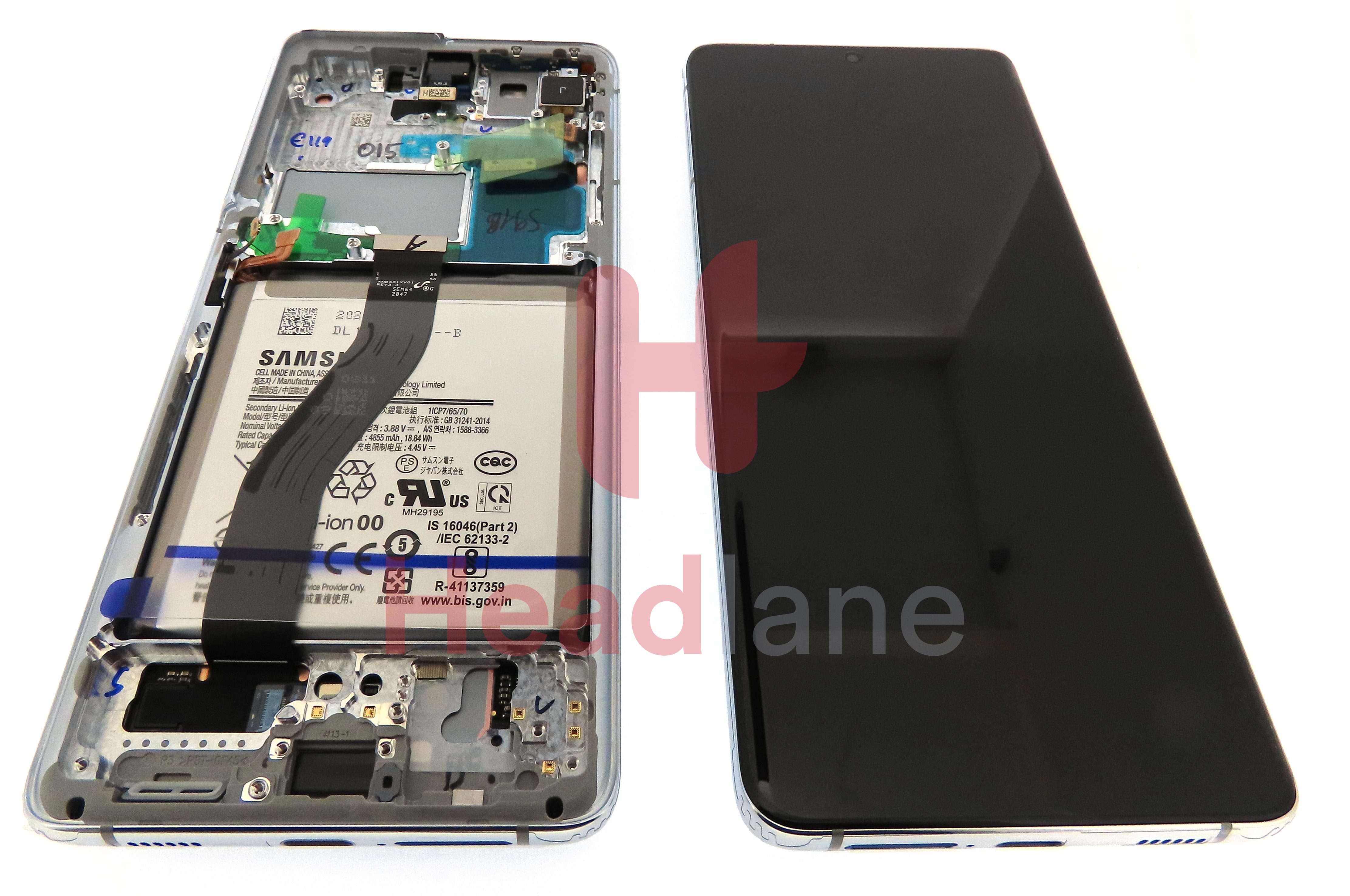 Samsung SM-G998 Galaxy S21 Ultra 5G LCD Display / Screen + Touch + Battery - Phantom Silver