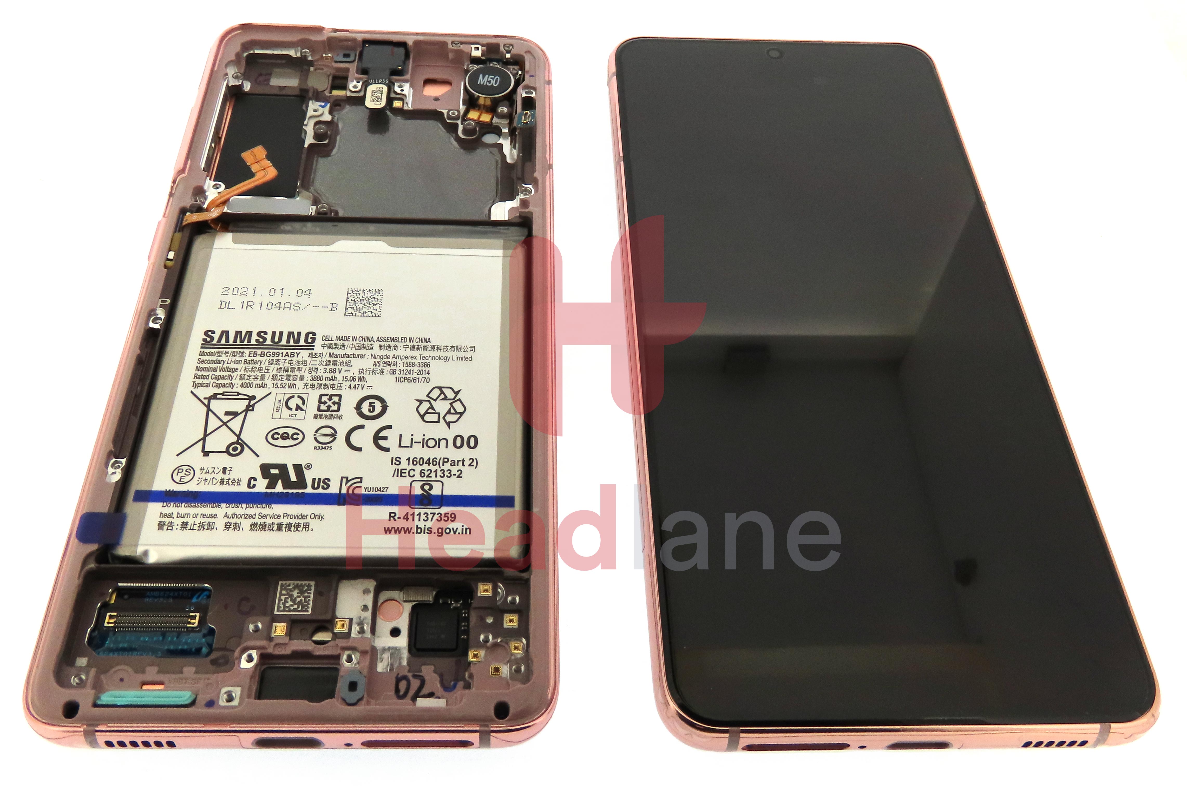 Samsung SM-G991 Galaxy S21 5G LCD Display / Screen + Touch + Battery - Phantom Pink