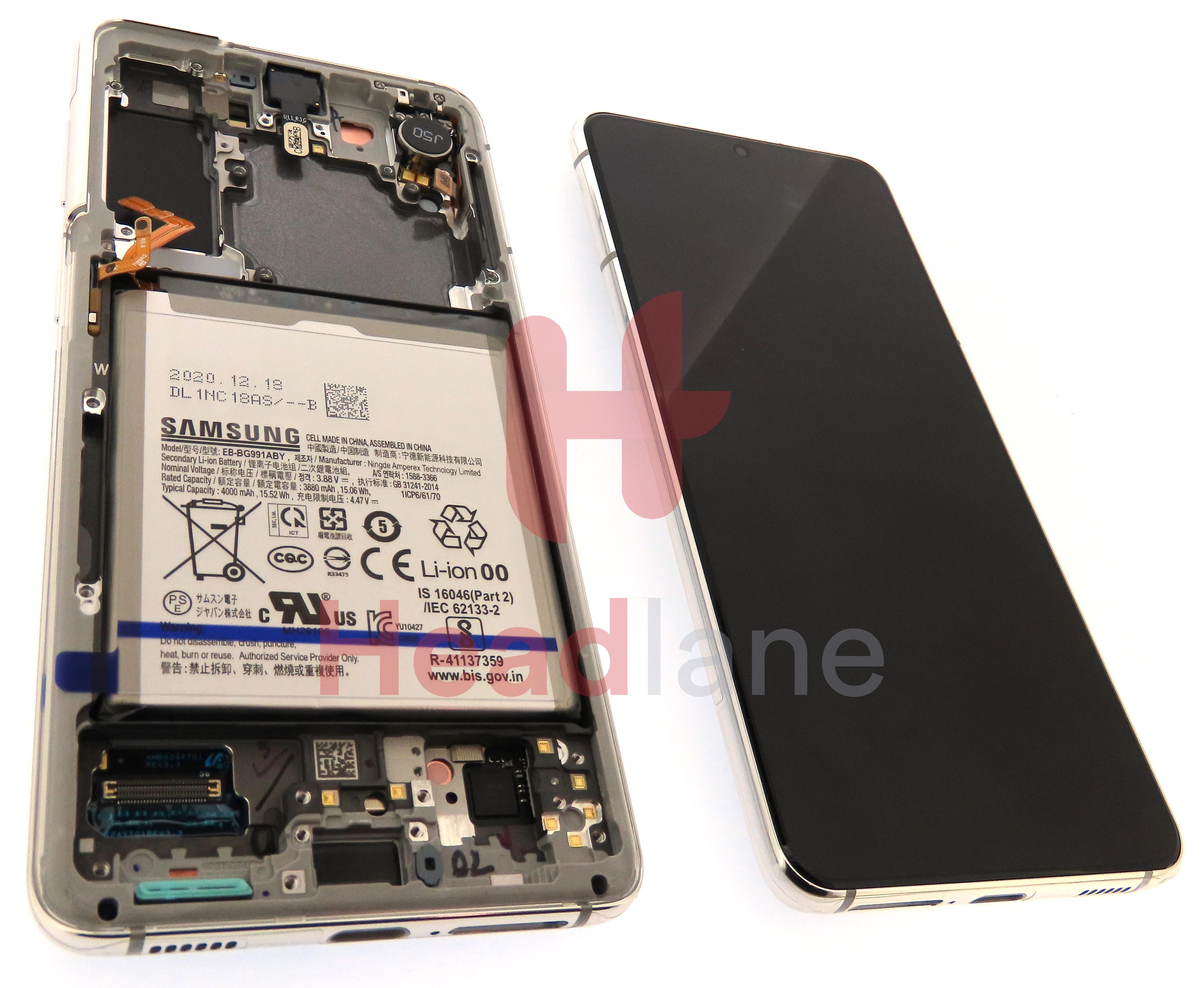 Samsung SM-G991 Galaxy S21 5G LCD Display / Screen + Touch + Battery - Phantom White