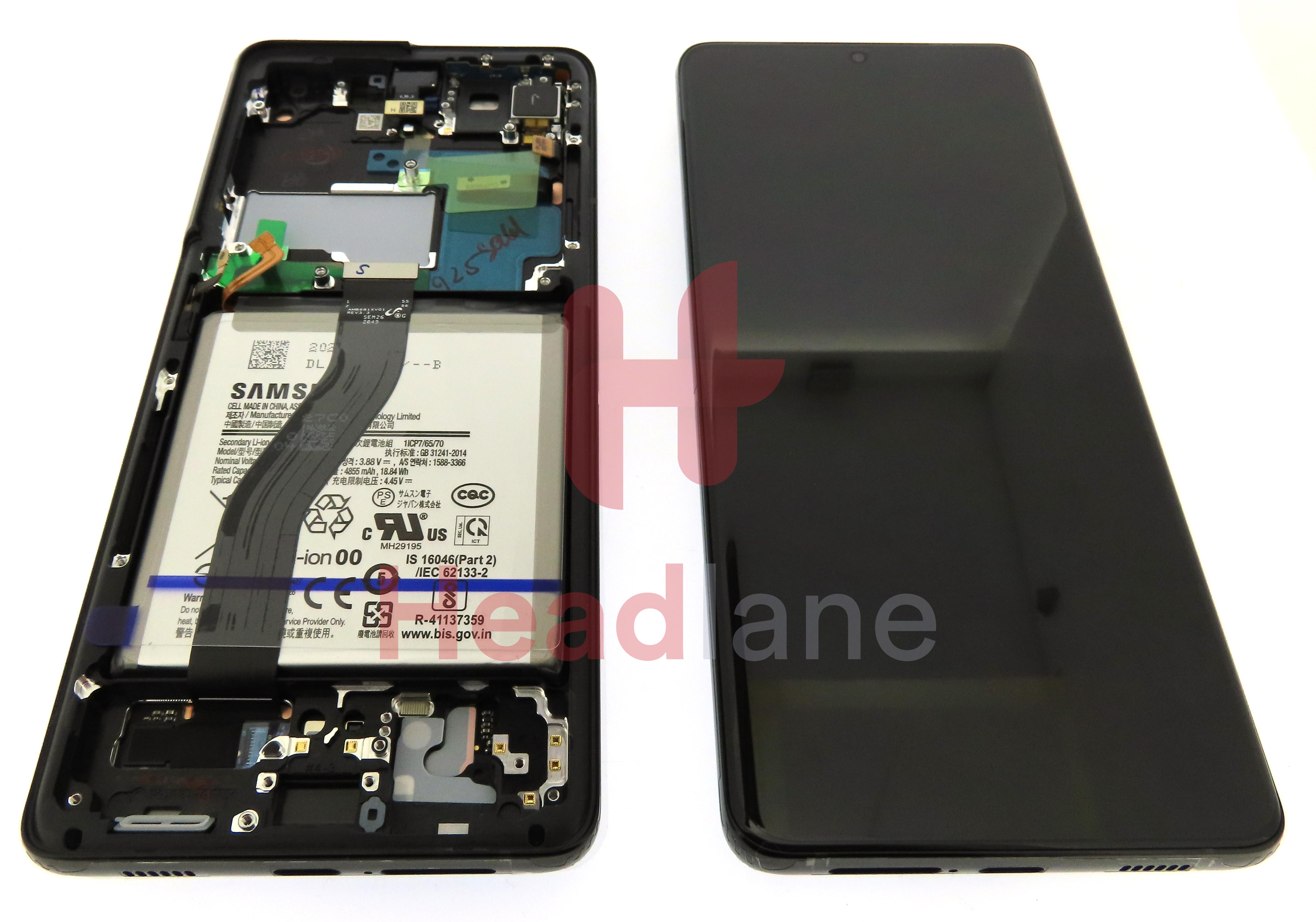 Samsung SM-G998 Galaxy S21 Ultra 5G LCD Display / Screen + Touch + Battery - Phantom Black