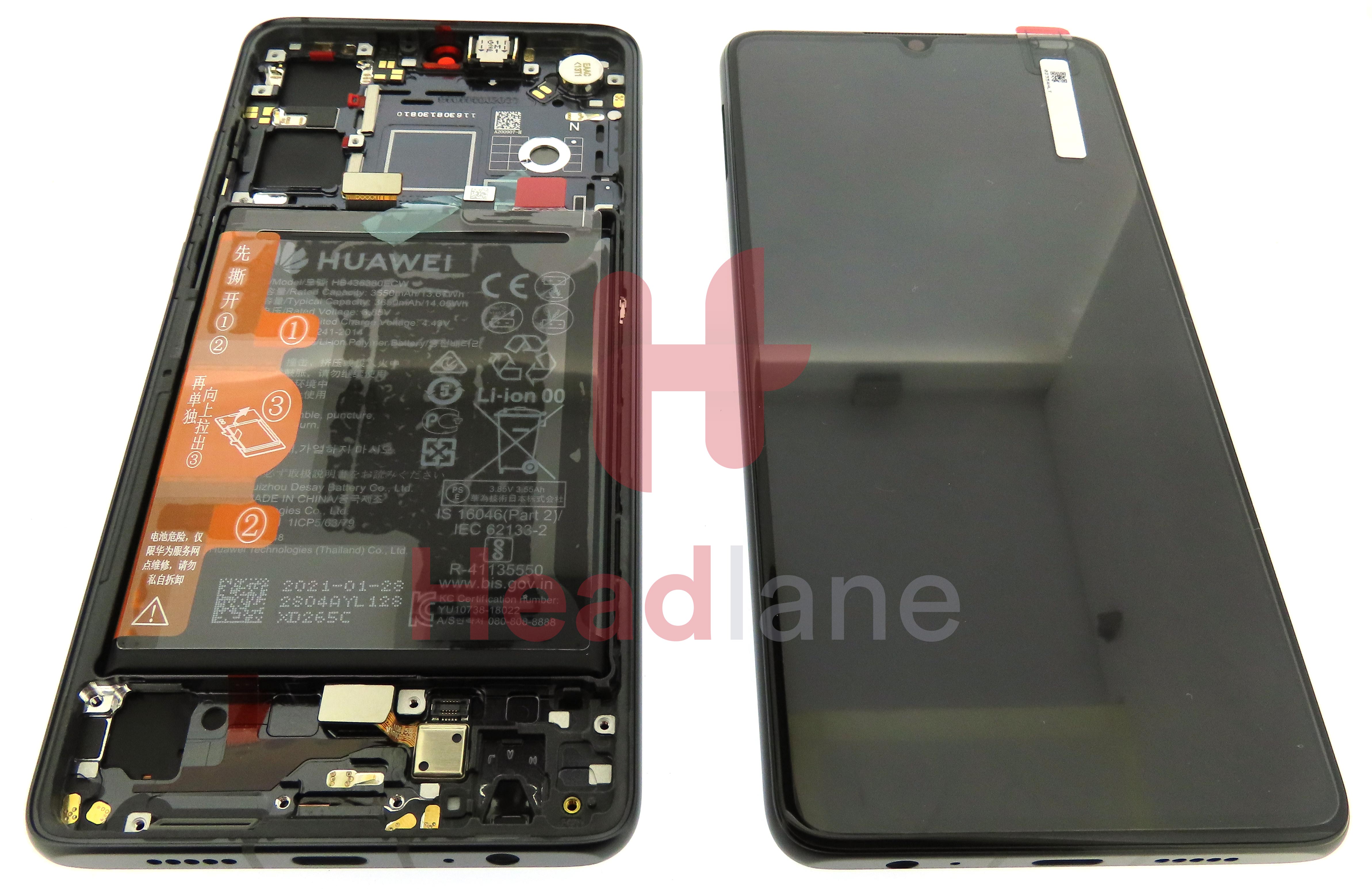 Huawei P30 LCD Display / Screen + Touch + Battery Assembly - Black (New Version)