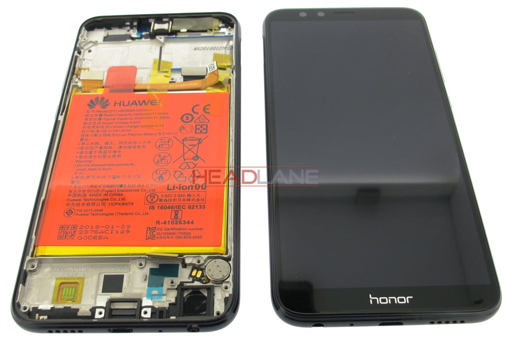 Huawei Honor 9 Lite LCD / Touch + Battery Assembly - Black