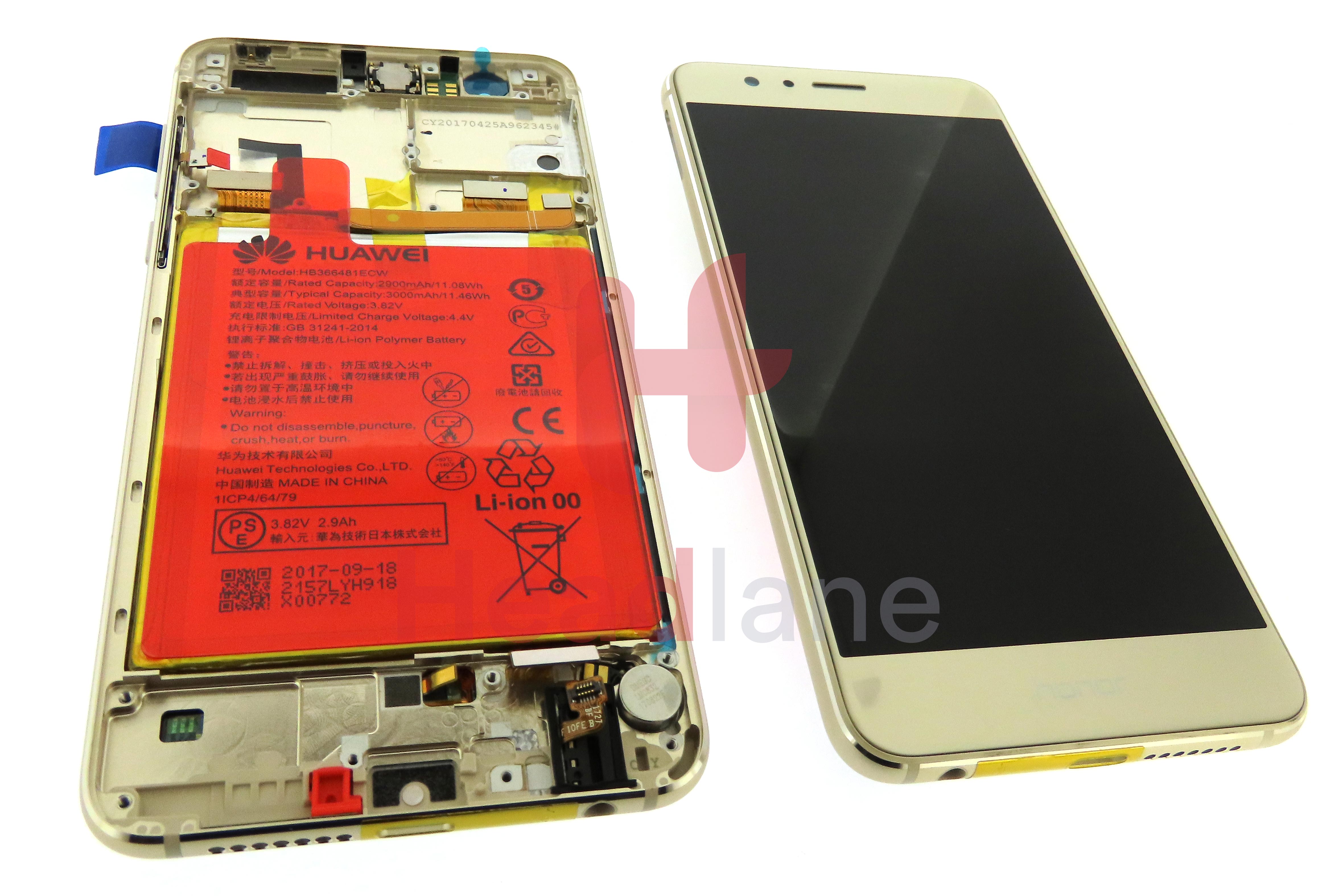 Huawei Honor 8 LCD / Display / Screen + Battery Assembly - Gold