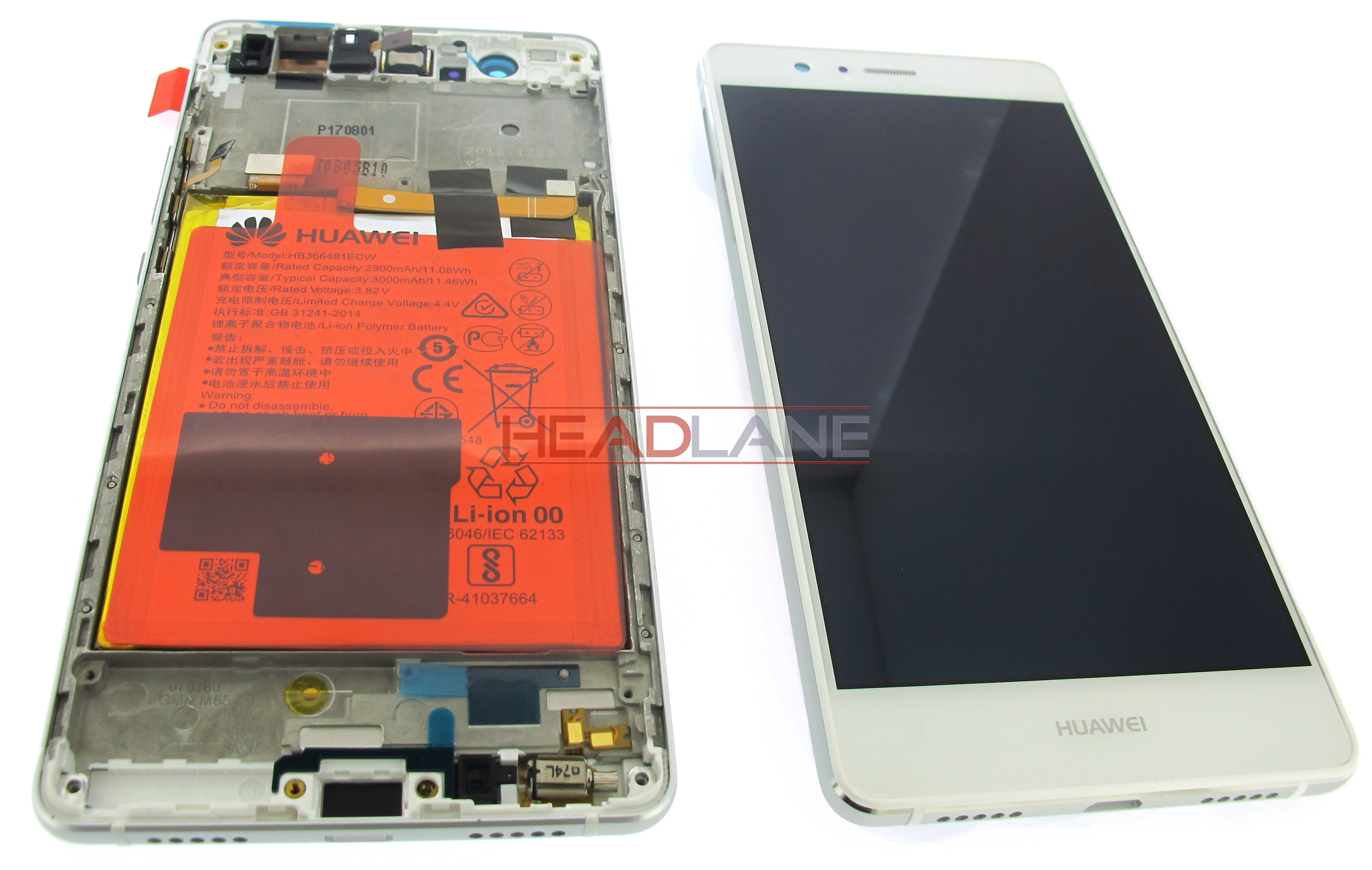 Huawei P9 Lite LCD / Touch + Battery Assembly - White