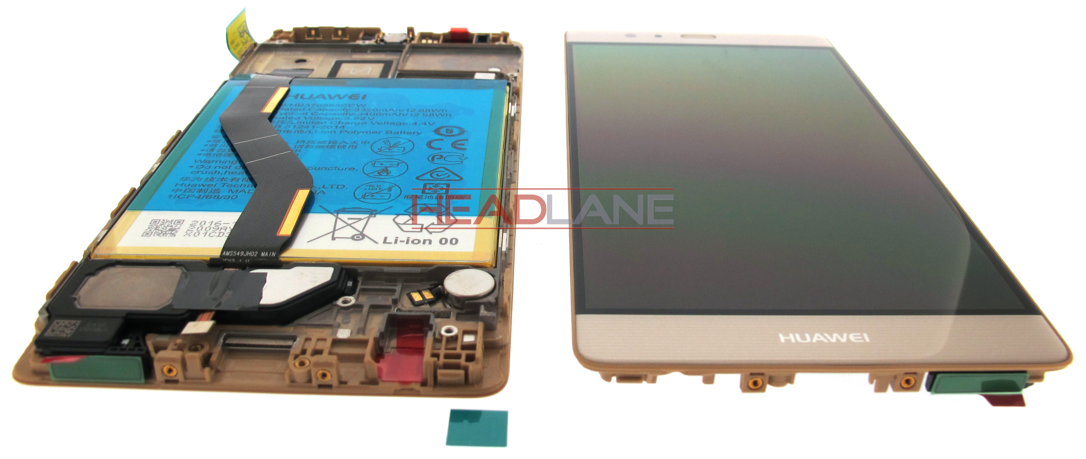 Huawei P9 Plus LCD / Touch + Battery Assembly - Gold