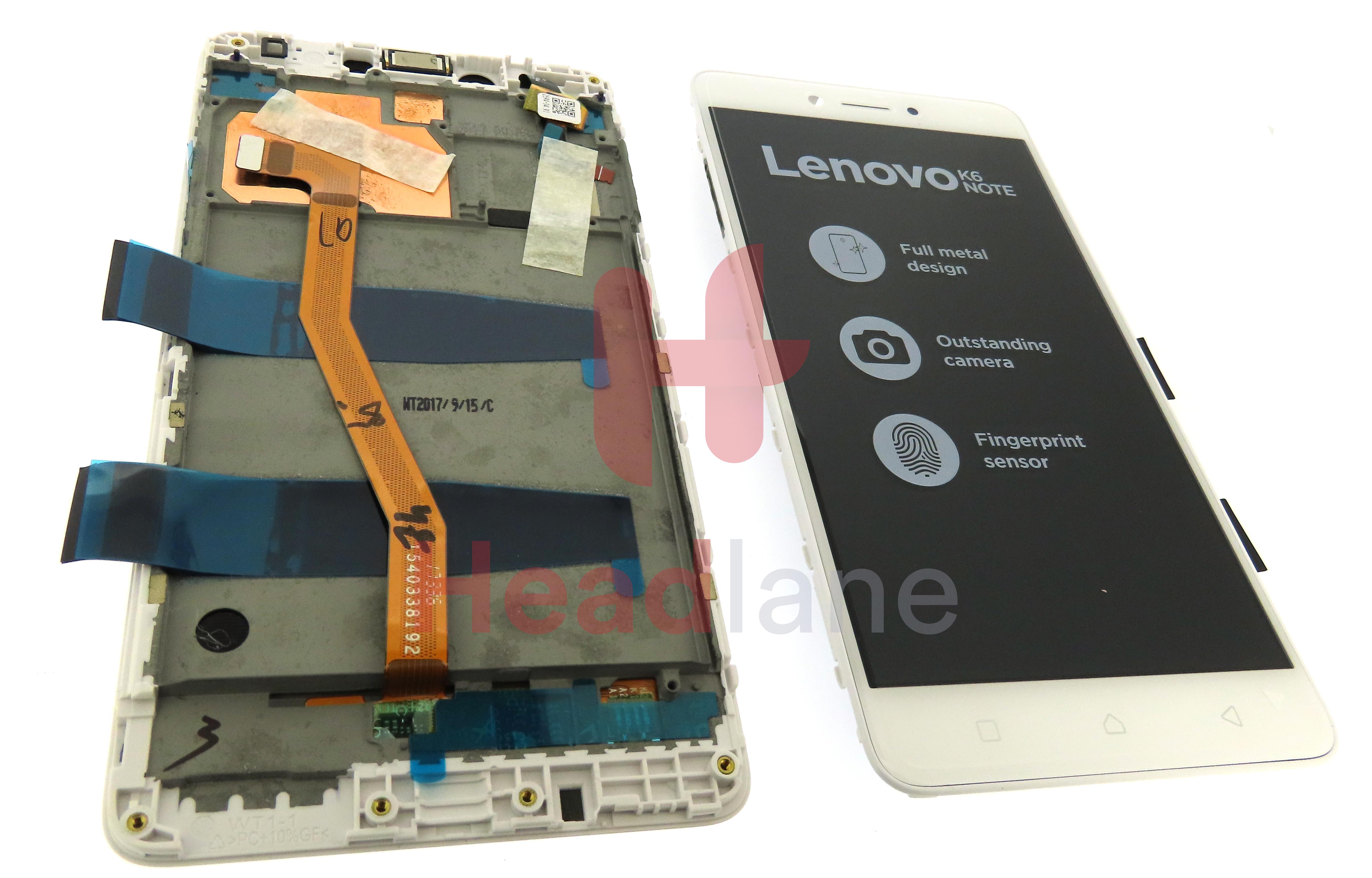 Lenovo K53a48 K6 Note LCD Display / Screen + Touch - White