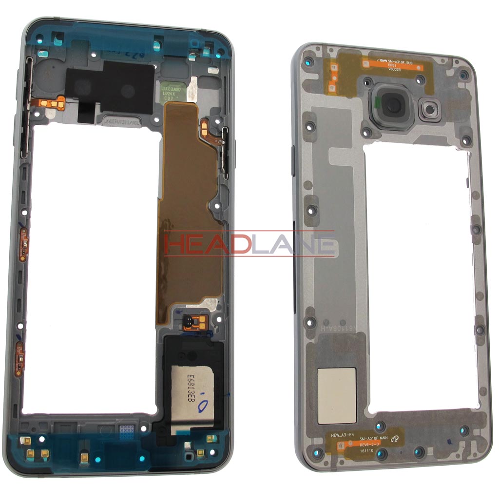 Samsung SM-A310 Galaxy A3 (2016) Middle Cover Chassis -Black