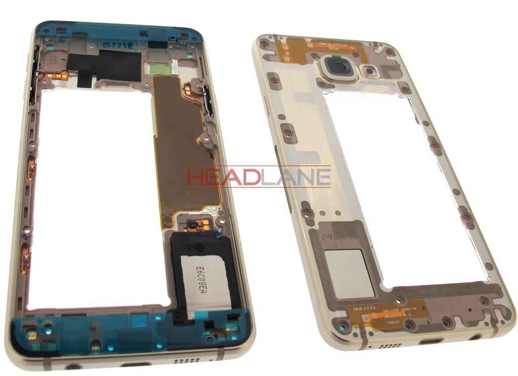 Samsung SM-A310 Galaxy A3 (2016) Middle Cover Chassis - Gold