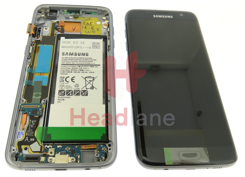 Samsung SM-G935F Galaxy S7 Edge LCD Display / Screen + Touch + Battery - Black
