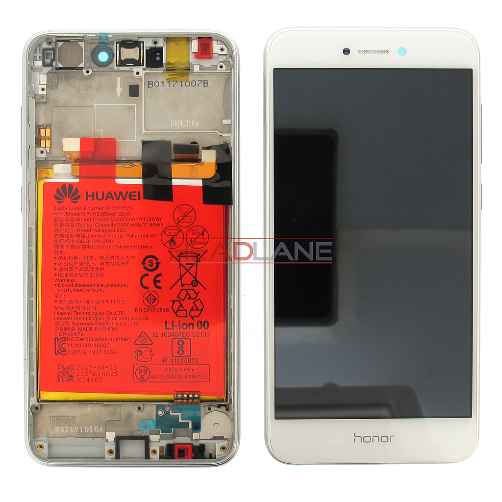 Huawei Honor 8 Lite LCD Display / Screen + Touch + Battery Assembly - White