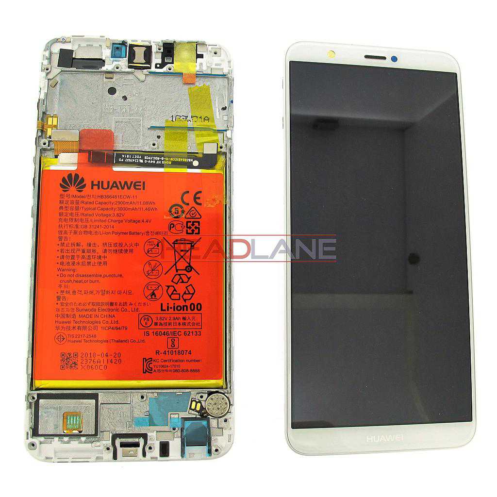 Huawei P Smart LCD Display / Screen + Touch + Battery Assembly - Gold/White