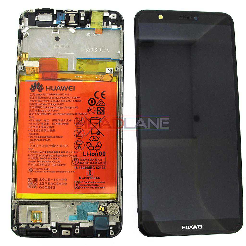 Huawei P Smart LCD Display / Screen + Touch + Battery Assembly - Blue / Black