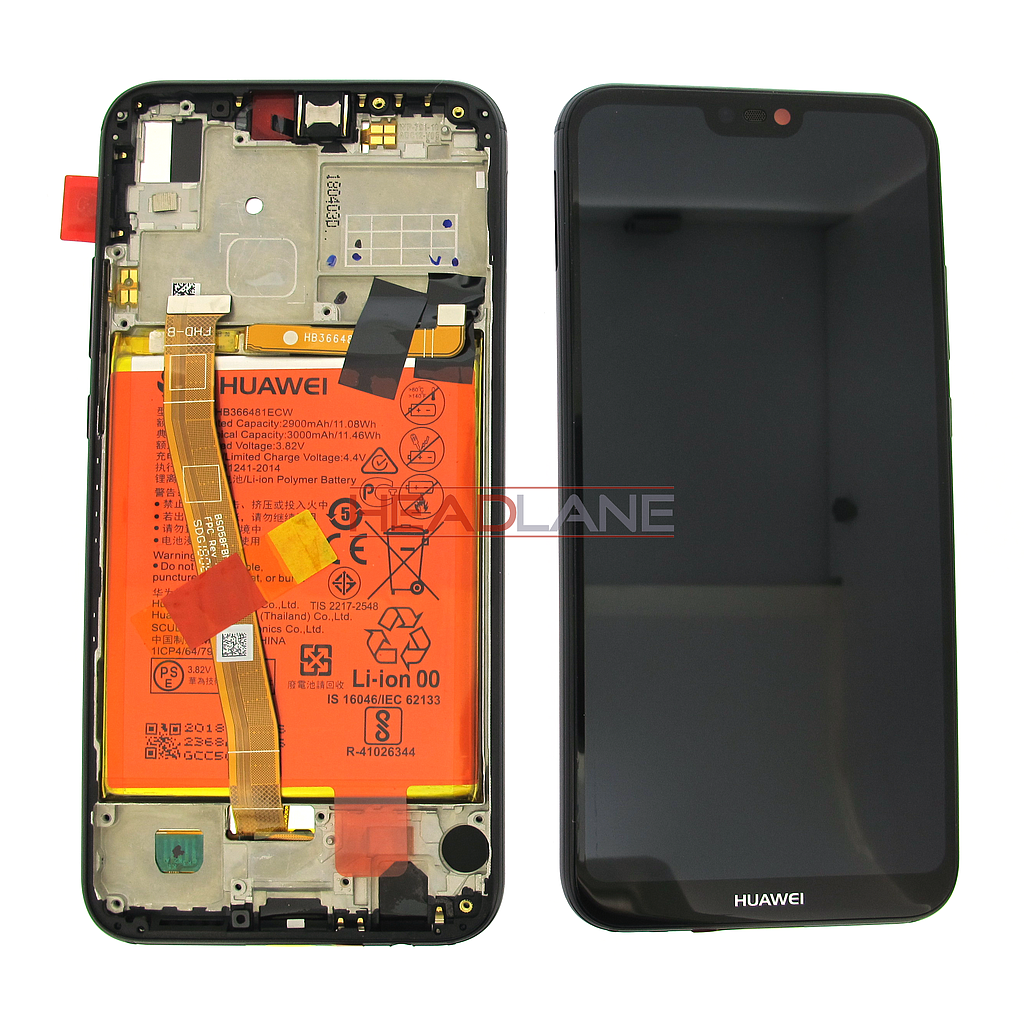 Huawei P20 Lite LCD Display / Screen + Touch + Battery Assembly - Black