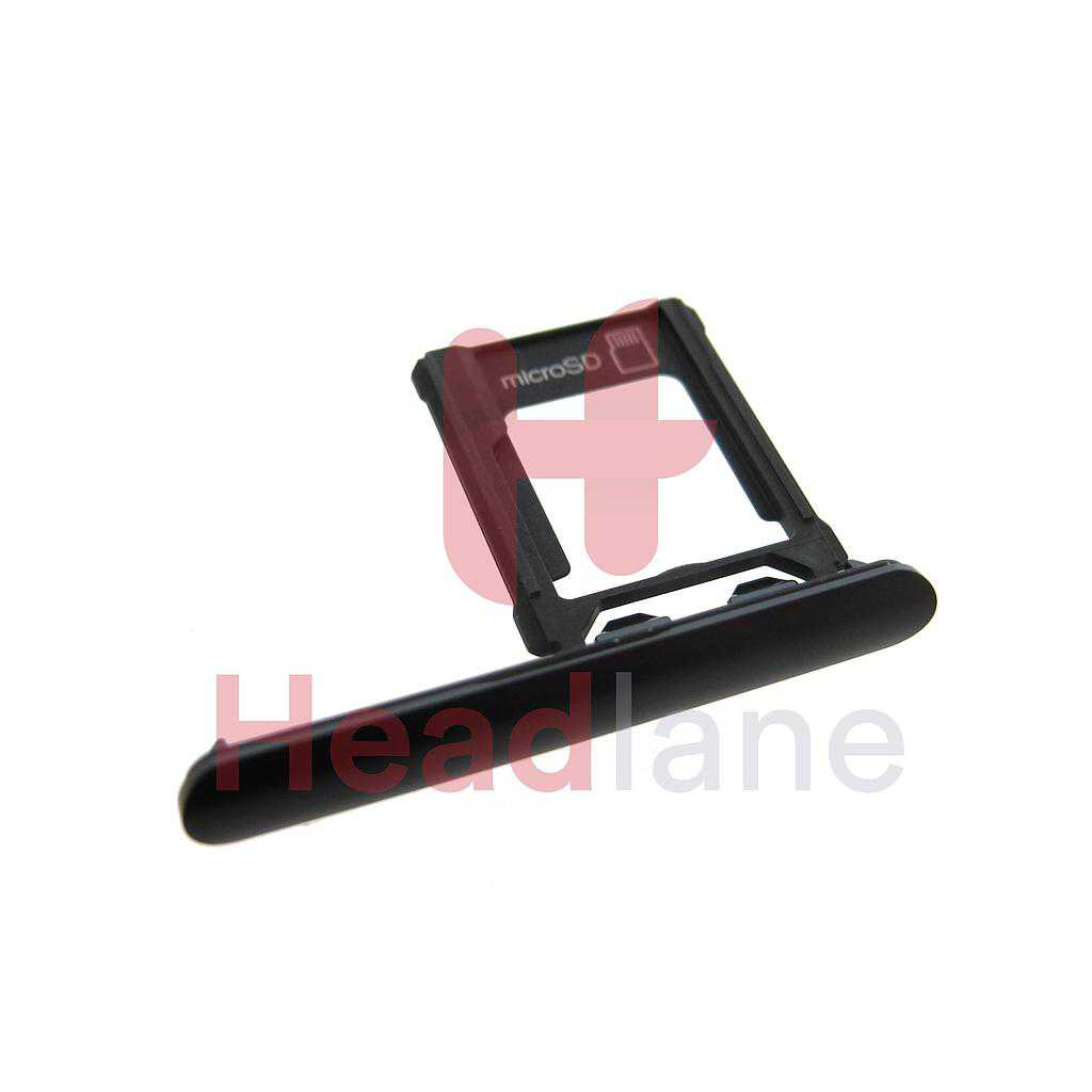 Sony G8341 Xperia XZ1 MicroSD/Memory Card Tray + SIM Cap Cover - Black