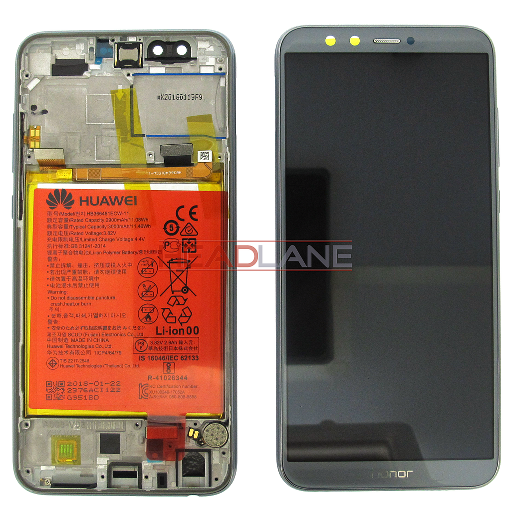 Huawei Honor 9 Lite LCD Display / Screen + Touch + Battery Assembly - Grey