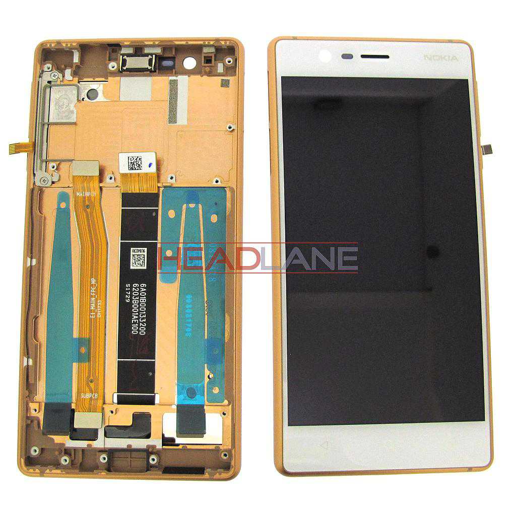 Nokia 3 LCD Display / Screen + Touch - Copper (Type B - Single SIM)