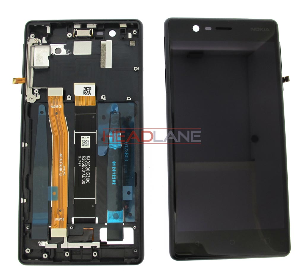 Nokia 3 LCD Display / Screen + Touch - Black (Type B - Single SIM)